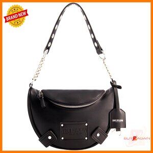 Faux Suede Hobo Bag with Chain Handle, Small Shoulder Purse